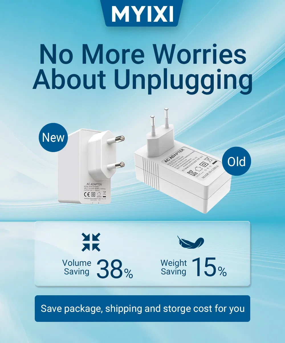 New GaN 12V 1A 12W Power Adapter Class 2 AC DC Power Adaptor White Color 12W CE RoHS Custom OEM Universal Power Supply for United States Telecome Medical