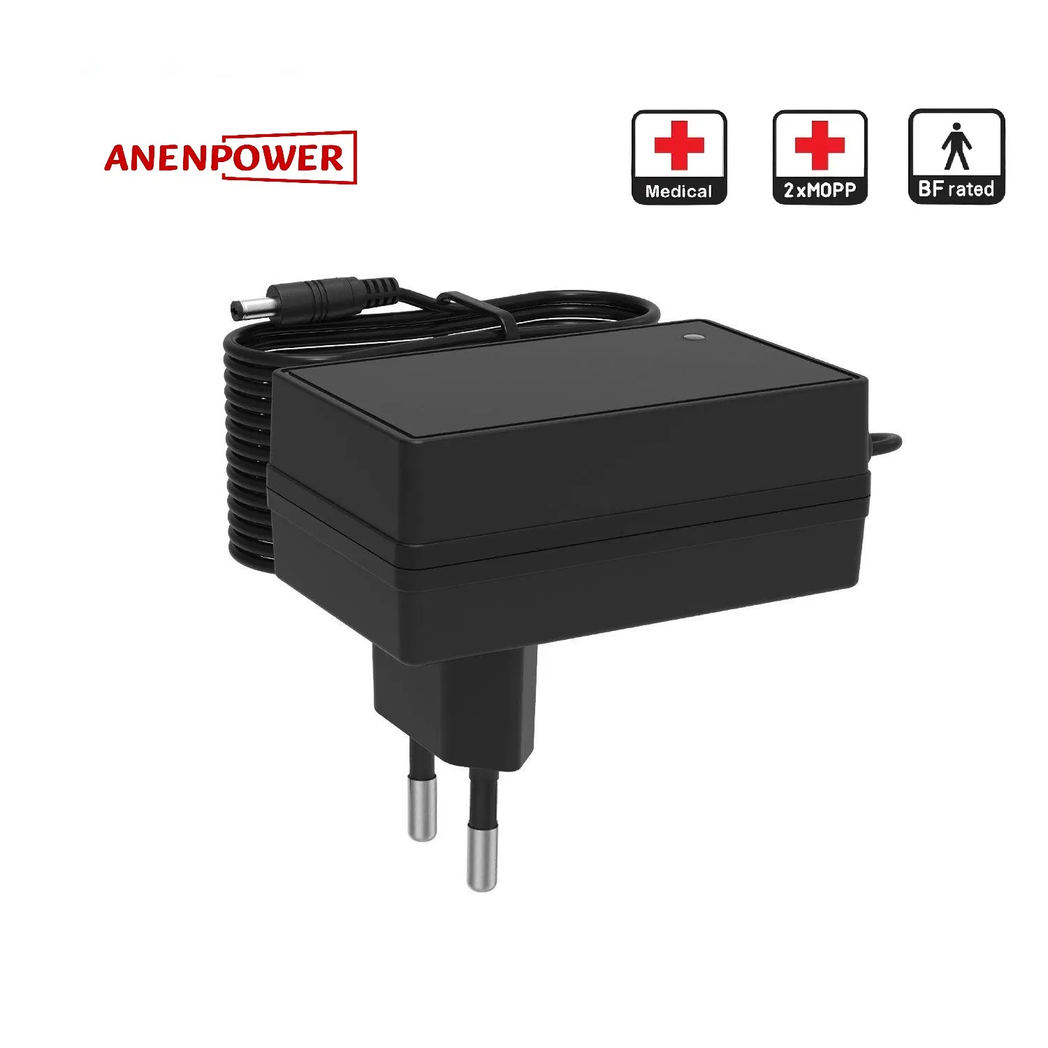 EU Plug 12V 3A Medical Power Adapter IEC 60601-1 CE Certified for Portable Patient Monitors