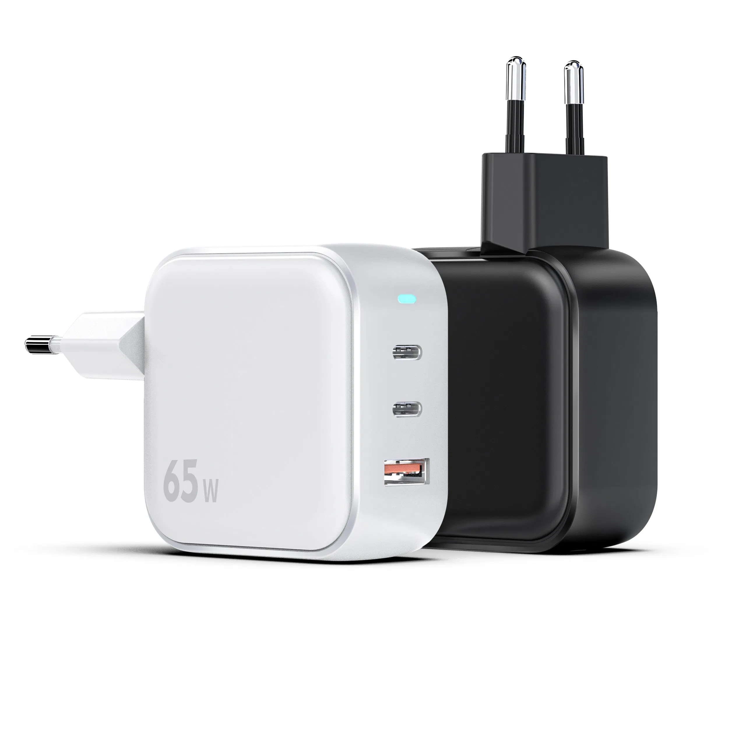 65W Pd a+Dual USB C Fast Charger Portable Power Adapter for Us EU UK Plug