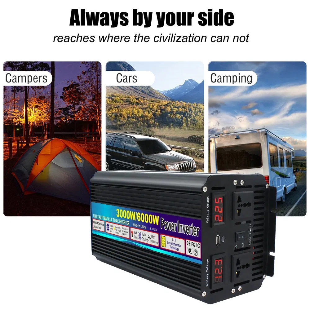 Universal Sockets 3000W 4000W 5000W 6000W Modified Sine Wave Power Inverter DC 12V to AC 220V 230V Converters and Inverters