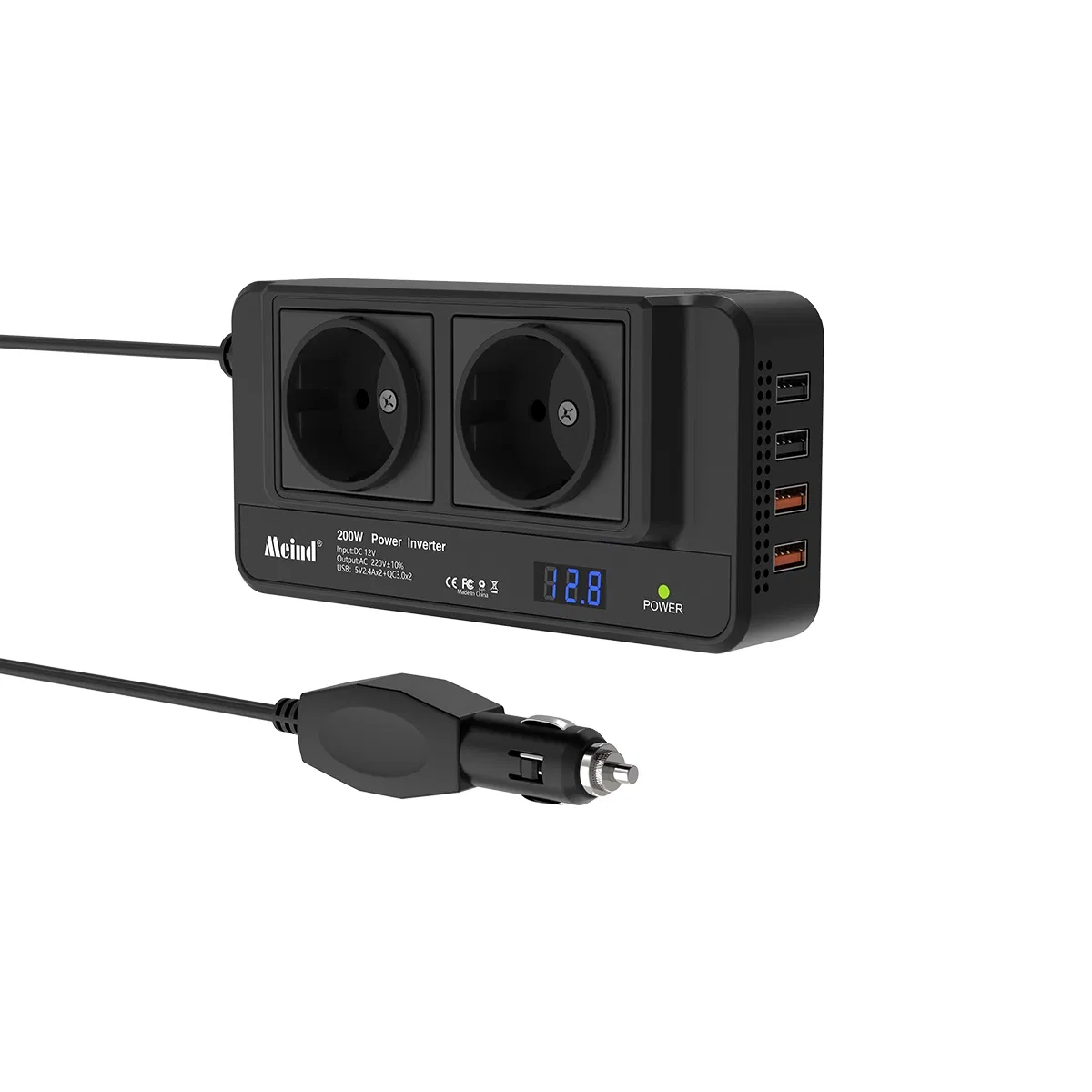 Portable Solar Power Inverter 200W Universal DC to AC Inverter Socket Converter