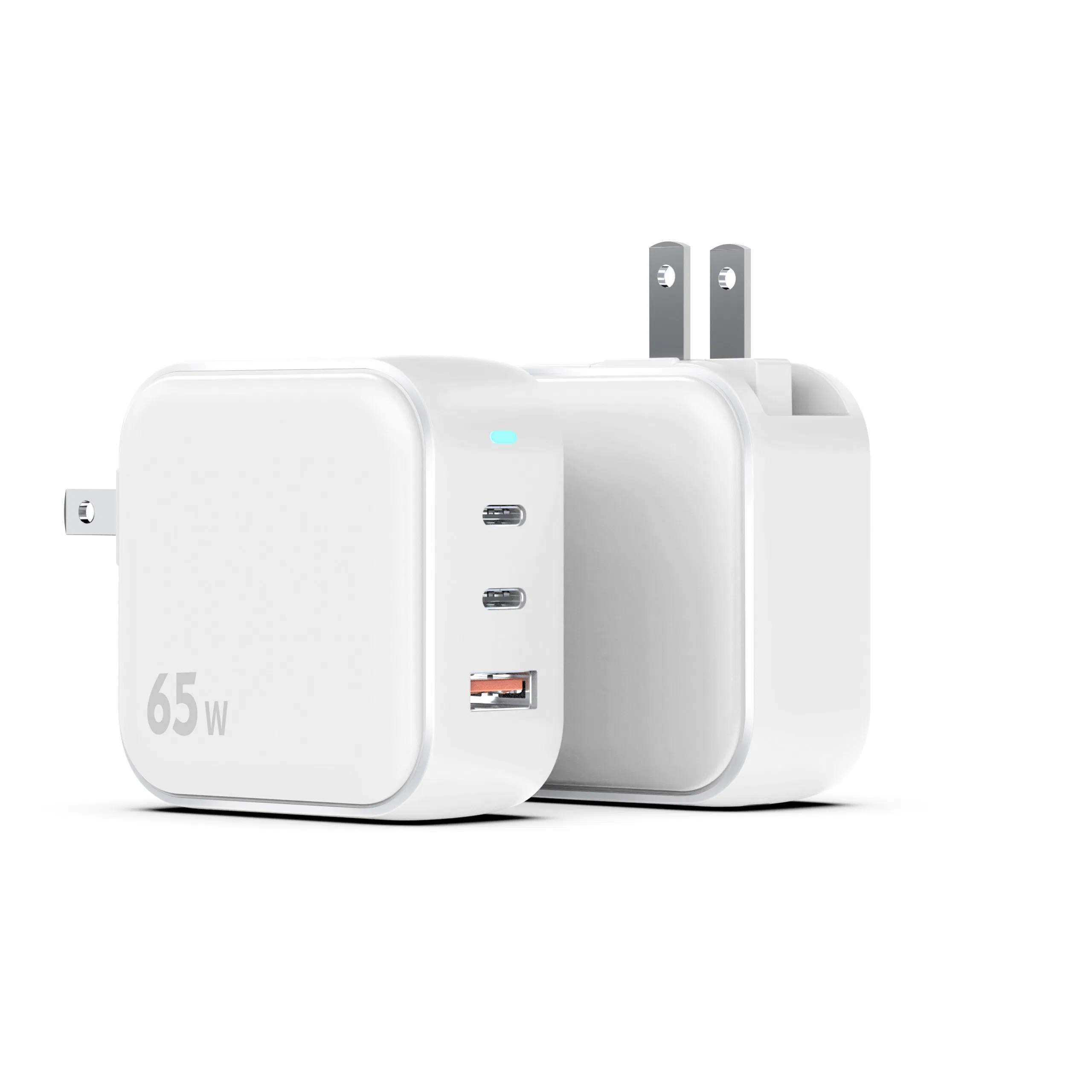 65W Pd a+Dual USB C Fast Charger Portable Power Adapter for Us EU UK Plug