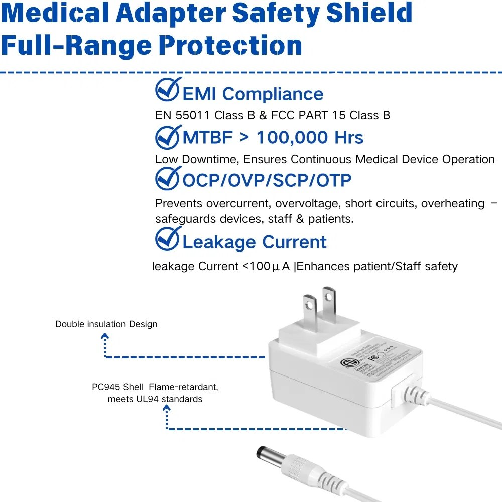 15year+ Factory FCC CE PSE SAA Kc Kcc RoHS AC Adapter 24W 2V 3V 6V 12V 24V 48V AC DC Power Adapter