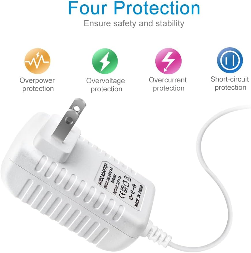 12 Volt 2A 24W DC Power Supply, White Switching LED Power Adapter, AC 110V to 12V Wall Mounted Transformer Plug for LED Strip Lights with 5.5/2.1 DC Female Jack