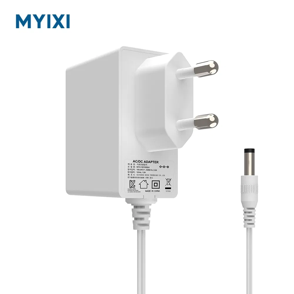 New GaN 12V 1A 12W Power Adapter Class 2 AC DC Power Adaptor White Color 12W CE RoHS Custom OEM Universal Power Supply for United States Telecome Medical