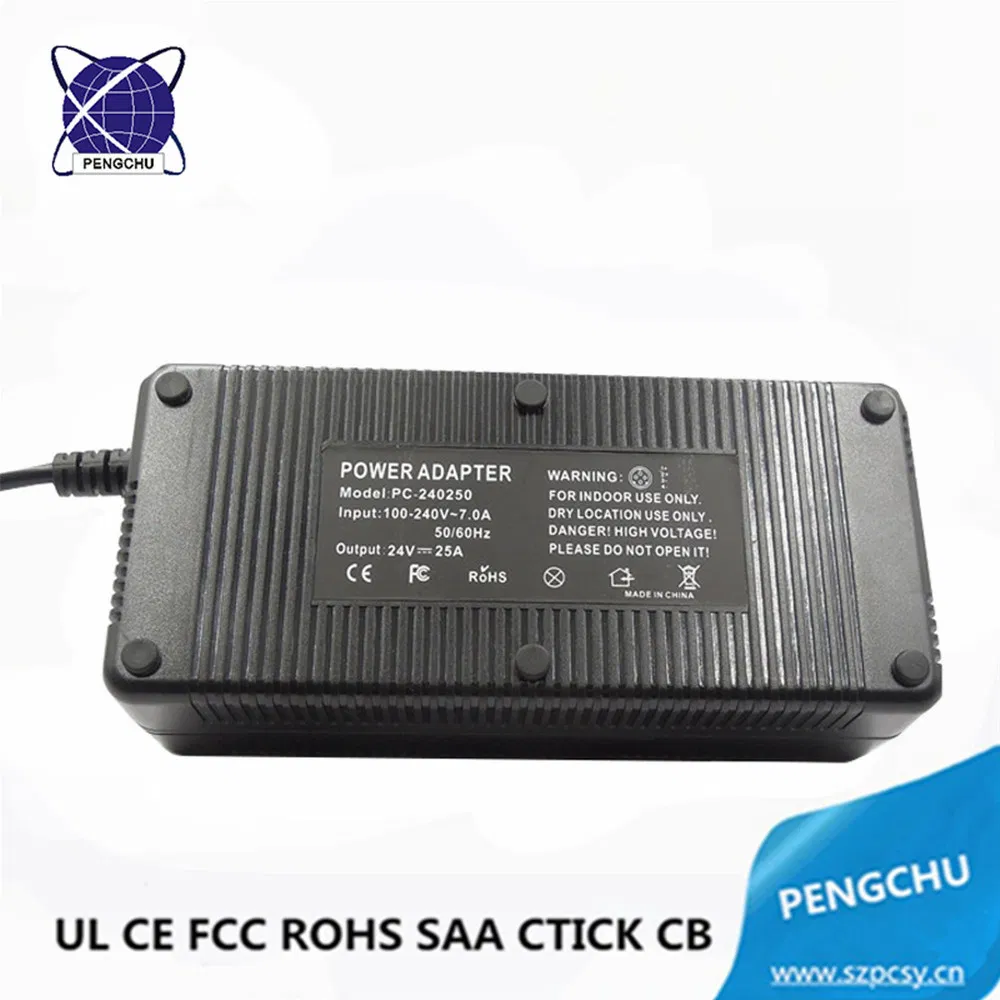 CE FCC RoHS CB SAA Certification 4 Pin 600W 24Volt 25Amp SMPS Switch Mode Power Adapter