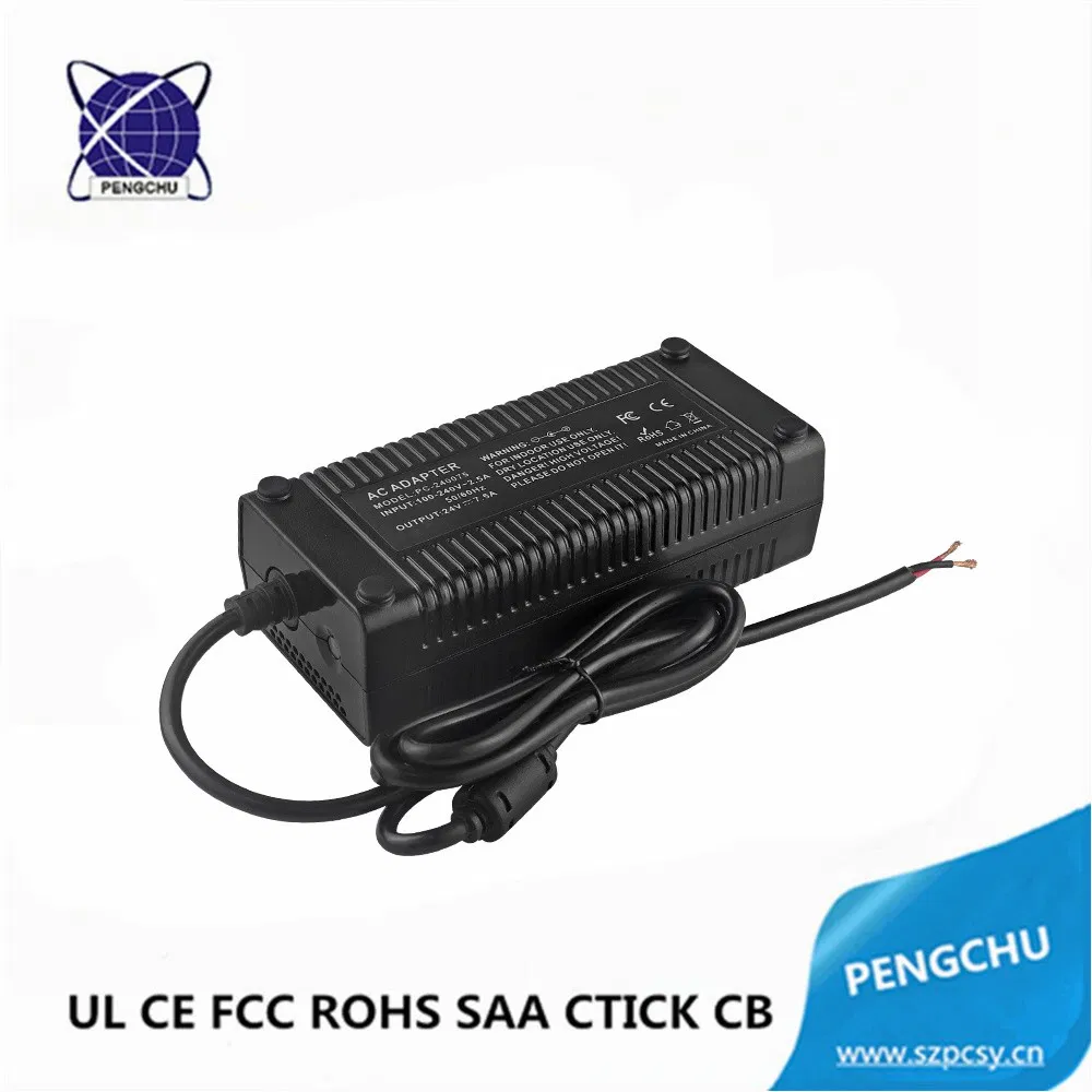 CE FCC RoHS PSE Approved 180W 24V 7.5A AC to DC Switch Mode Power Adapter