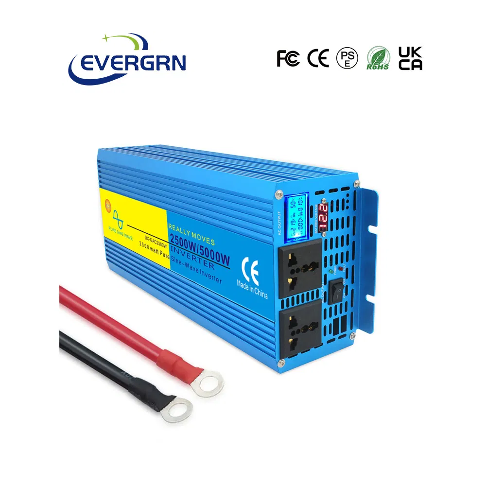 Voltage Converters 2500W 3000W 5000W 6000W Universal Sockets DC 12V to AC 220V Pure Sine Wave Power Inverter