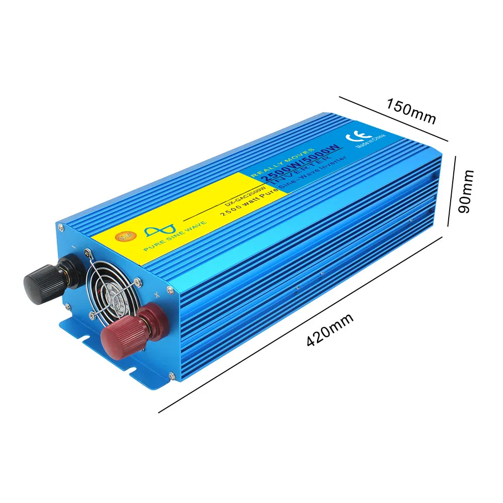 Voltage Converters 2500W 2.5kw 5000W DC 12V to AC 220V Pure Sine Wave Power Inverter for Universal Sockets