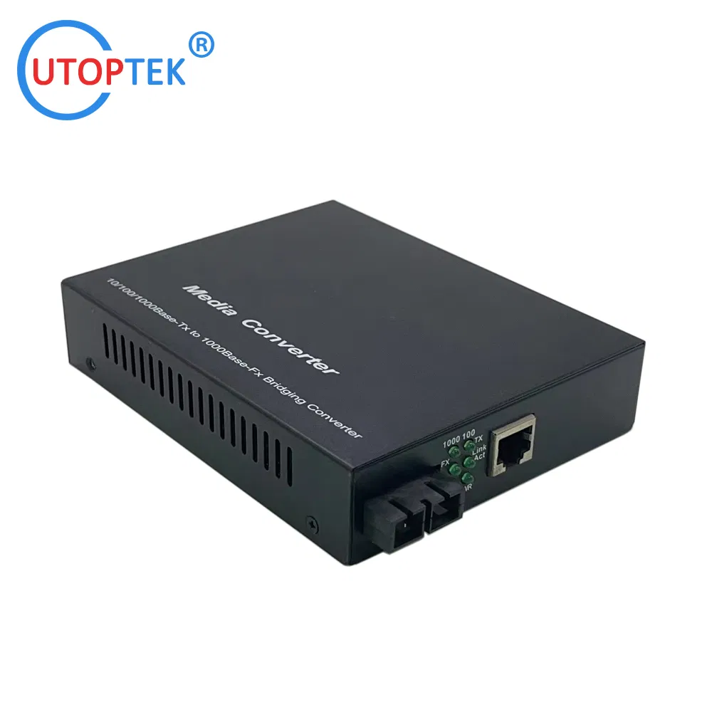 Gigabit Media Converter with Built-in Power AC 100V~250V Single Mode 20km Internal Power Fiber Media Converter