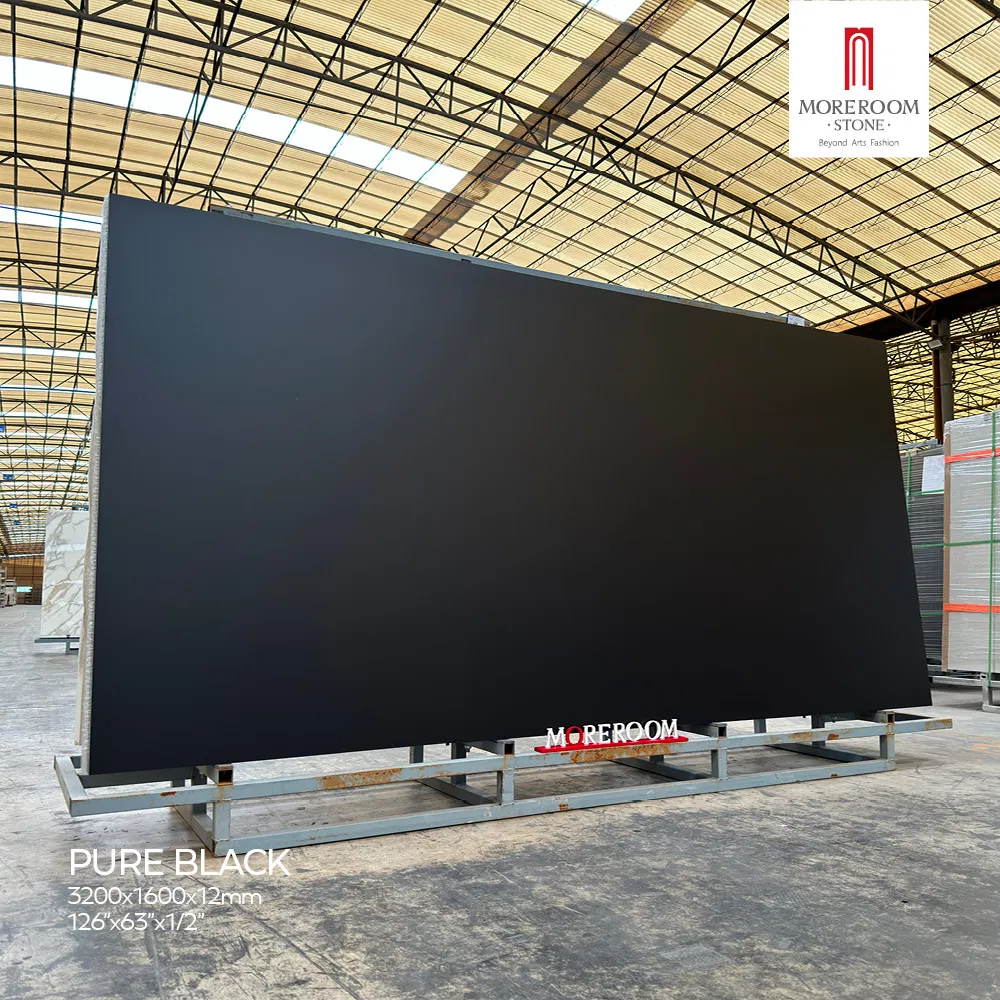 Glazed Polished Sintered Stone Black Marble Slabs for Luxury Villa Interior Flooring