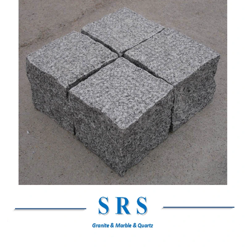 Natural Grey Yellow Black Granite Basalt Tumbled Cobble Stone Cubestones