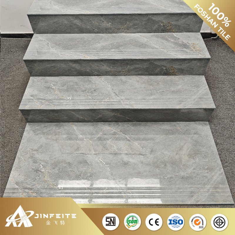 10mm Thick Glossy Marble Stair Tile 120*470mm Full Polished Wholesale Price
