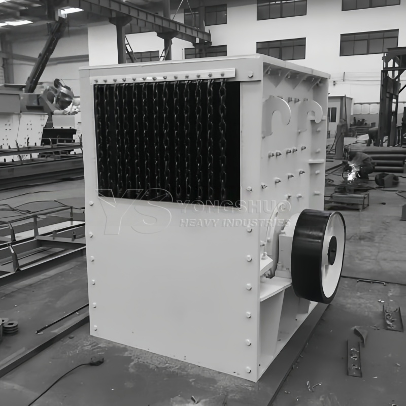 Box Crusher Crushes Concrete Blocks