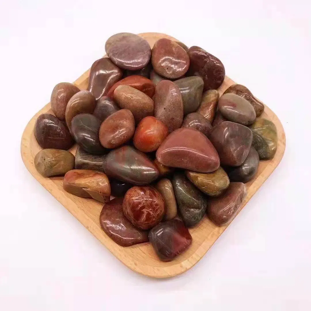 High-Quality Cobblestone Outdoor Decorative High-Polished Red Pebble Stones and Brown Pebble Stones for Sale, Suitable for Pavement Cobblestones