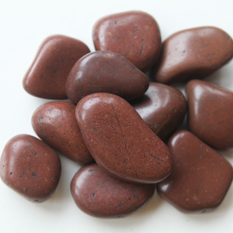 High-Quality Cobblestone Outdoor Decorative High-Polished Red Pebble Stones and Brown Pebble Stones for Sale, Suitable for Pavement Cobblestones
