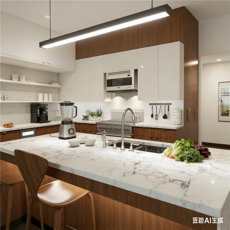 Kitchen Countertop, Seamless Joint Natural Looking Silica Free Quartz Slab, Practical Large Scale Surfaces