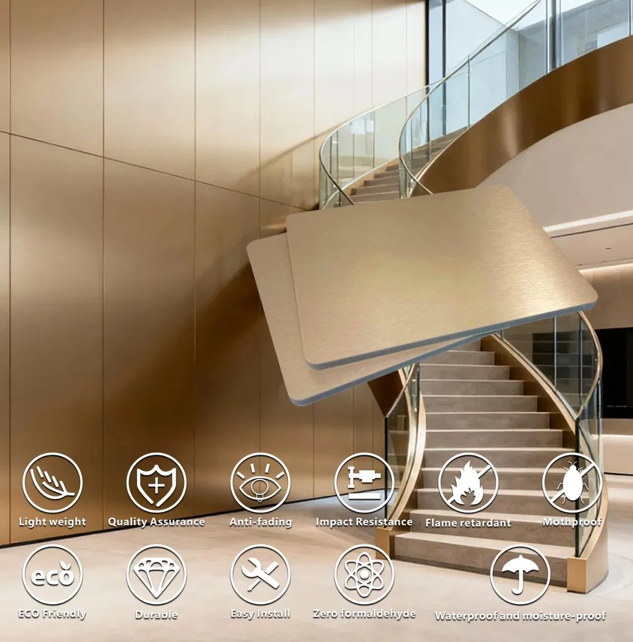 Wood Veneer PVC Wall Carbon Slate Metal Board Fiber Bamboo Charcoal Sheet