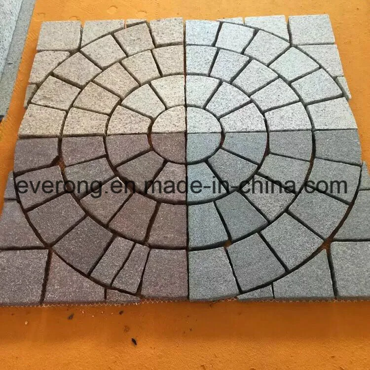 Natural Meshed Granite/Basalt/Slate/Bluestone Fan Shape Paving Stone for Garden/Driveway