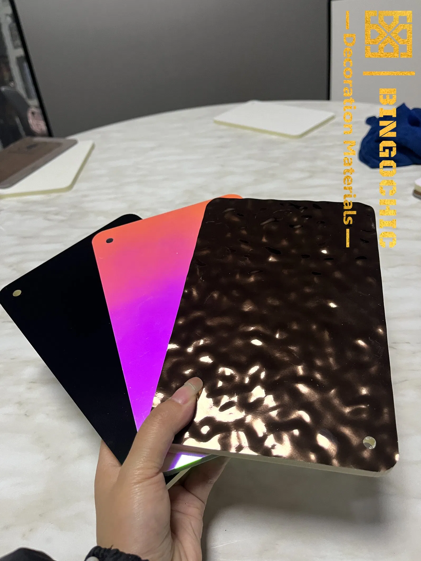 Wood Veneer PVC Wall Carbon Slate Metal Board Fiber Bamboo Charcoal Sheet