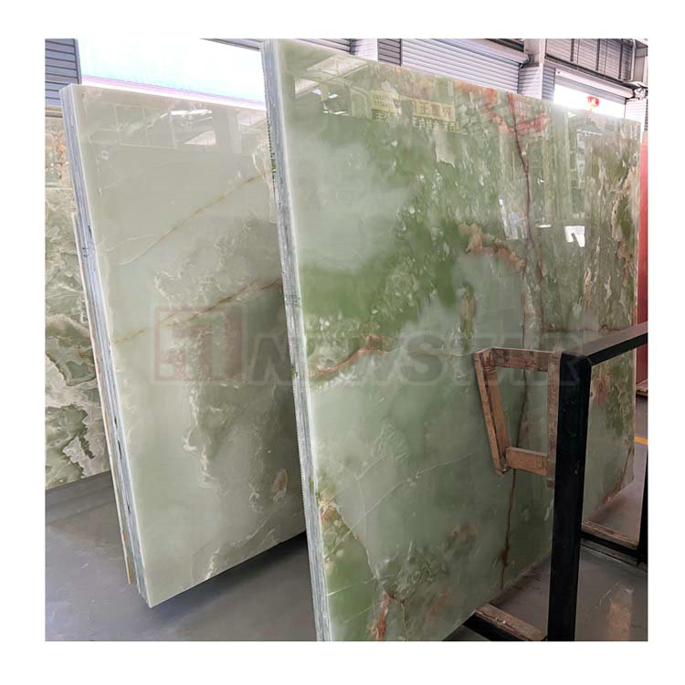 Bookmatch Brown Veins Transit Green Onyx Blue Marble Onyx Stone