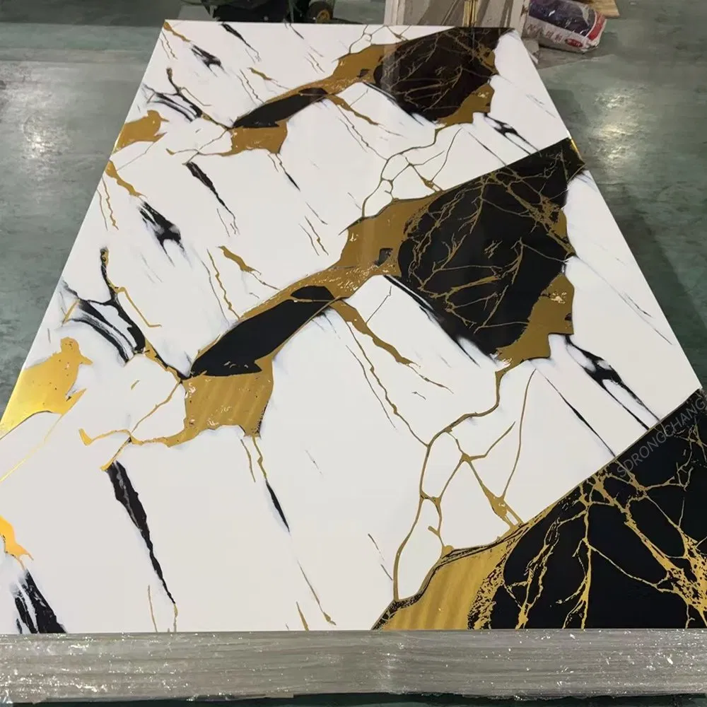 1220X2440mm Flexible PVC Plastic Materials UV Marble Slate Wall Panel / Board / Sheet