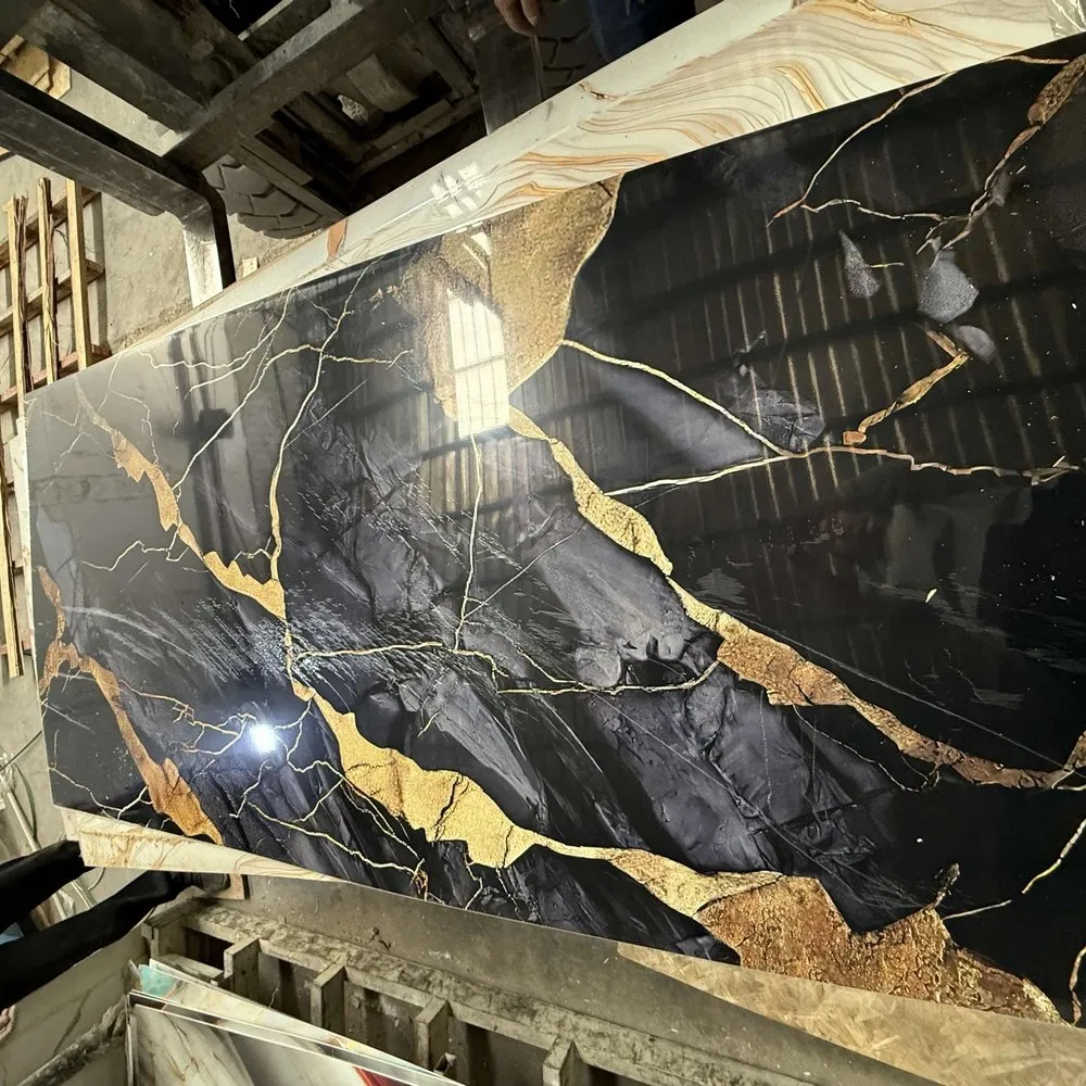 High Quality Faux Stone Veneer UV WPC Board Interior Decoration Material Wooden PVC Marble Laminate Sheet Interior Carbon Crystal 3D Wall Panel for Bathroom