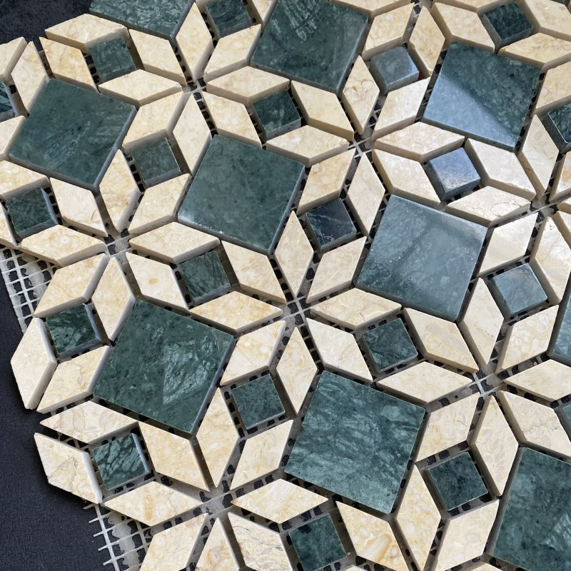 Mediterranean Hexagonal Shape Various Colors Home Decor 3D Mural Backsplash 3D Wall Panel Marble Design Stone Mosaic Tile