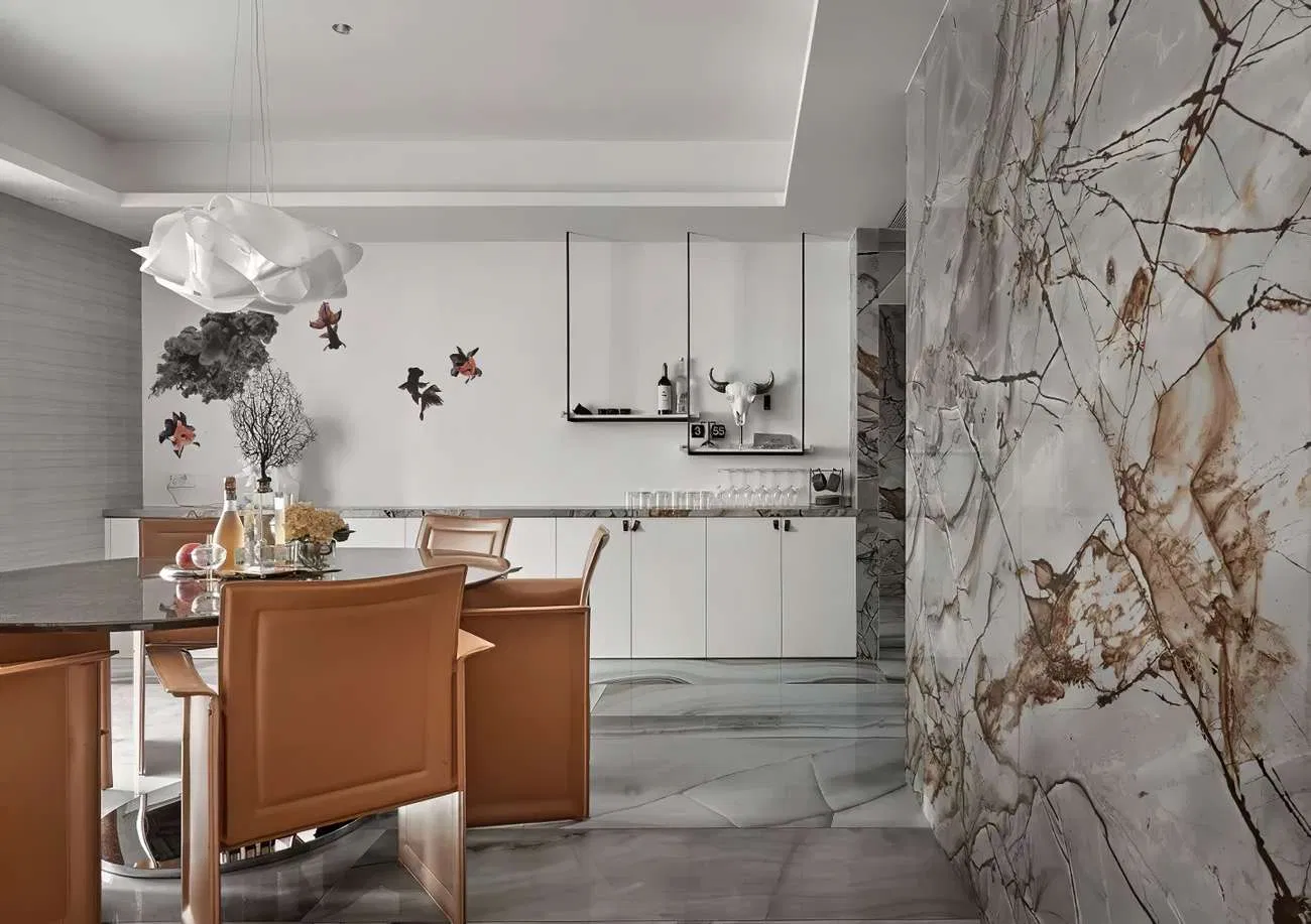 Luxury Granite Stone Bookmatch Blue Roman Impression Quartzite Slab