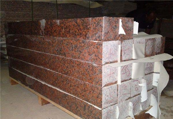 Red Granite Natural Stone in Building Material Railway Station Floor Tile Stair Steps Flamed