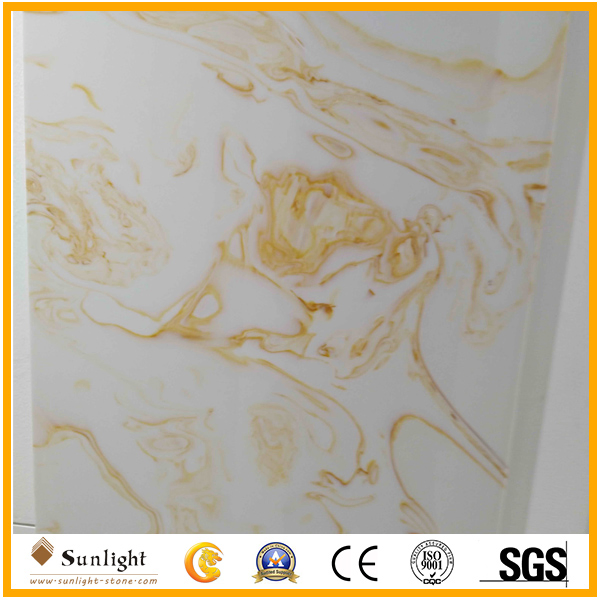 Artificial Marble Onyx White/Yellow Artificial Stone for Flooing Tiles