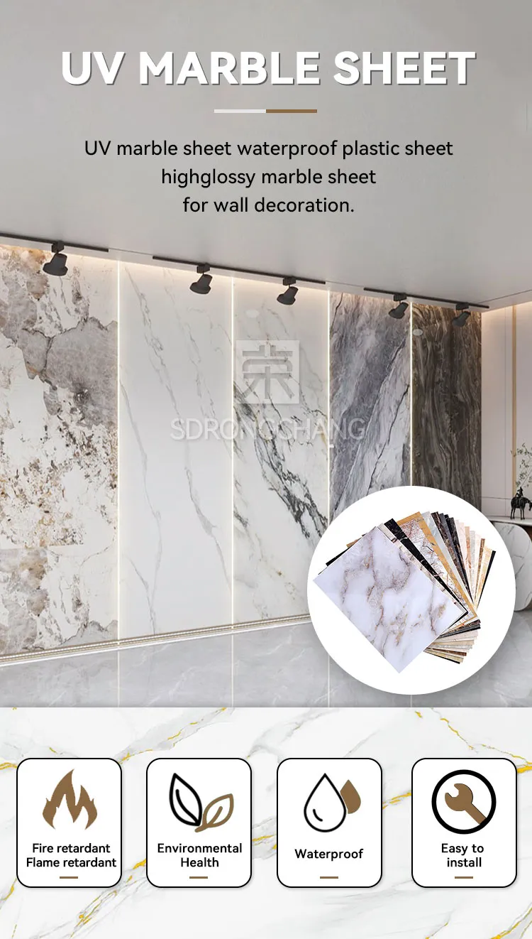 PVC UV Marble Sheet Display