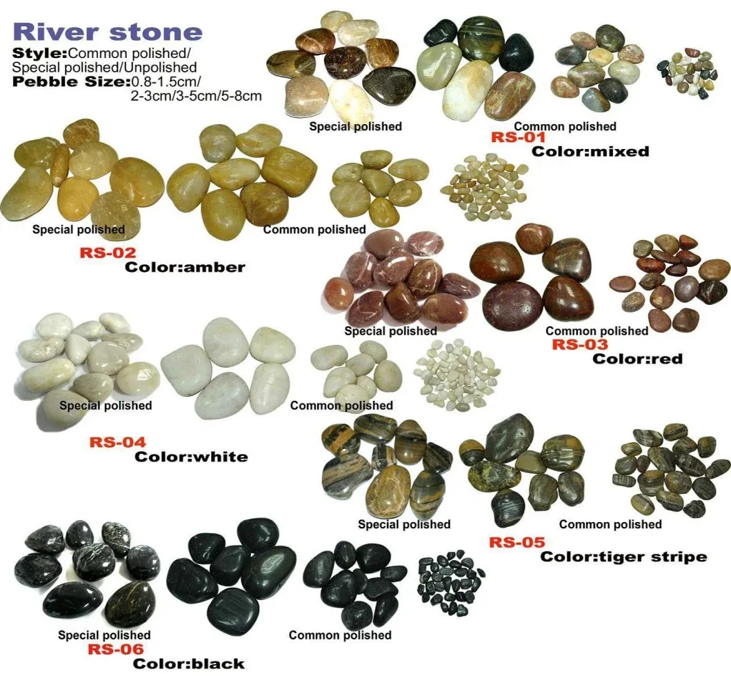 Black/Red/Yellow/White Pebble Stone