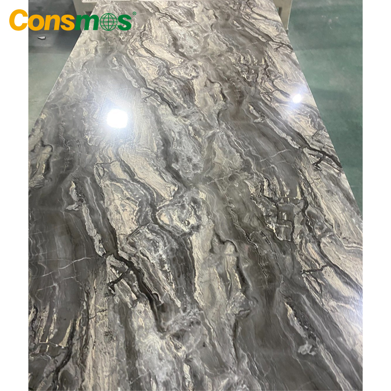 3D Printed Wall Panels 1220*2440*3mm High Glossy PVC UV Marble Sheets Slate