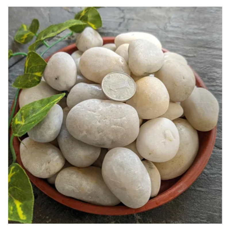 Wholesale Pure White Unpolished Washed River Natural Stone &amp; Pebbles Stone Garden Landscape Park Decorative