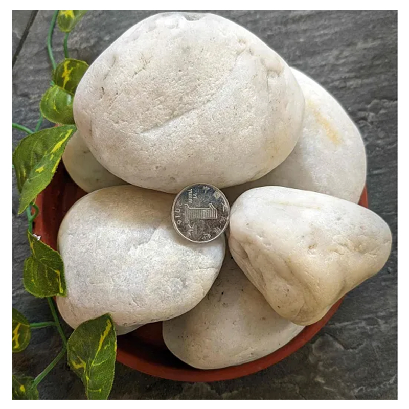 Wholesale Pure White Unpolished Washed River Natural Stone &amp; Pebbles Stone Garden Landscape Park Decorative