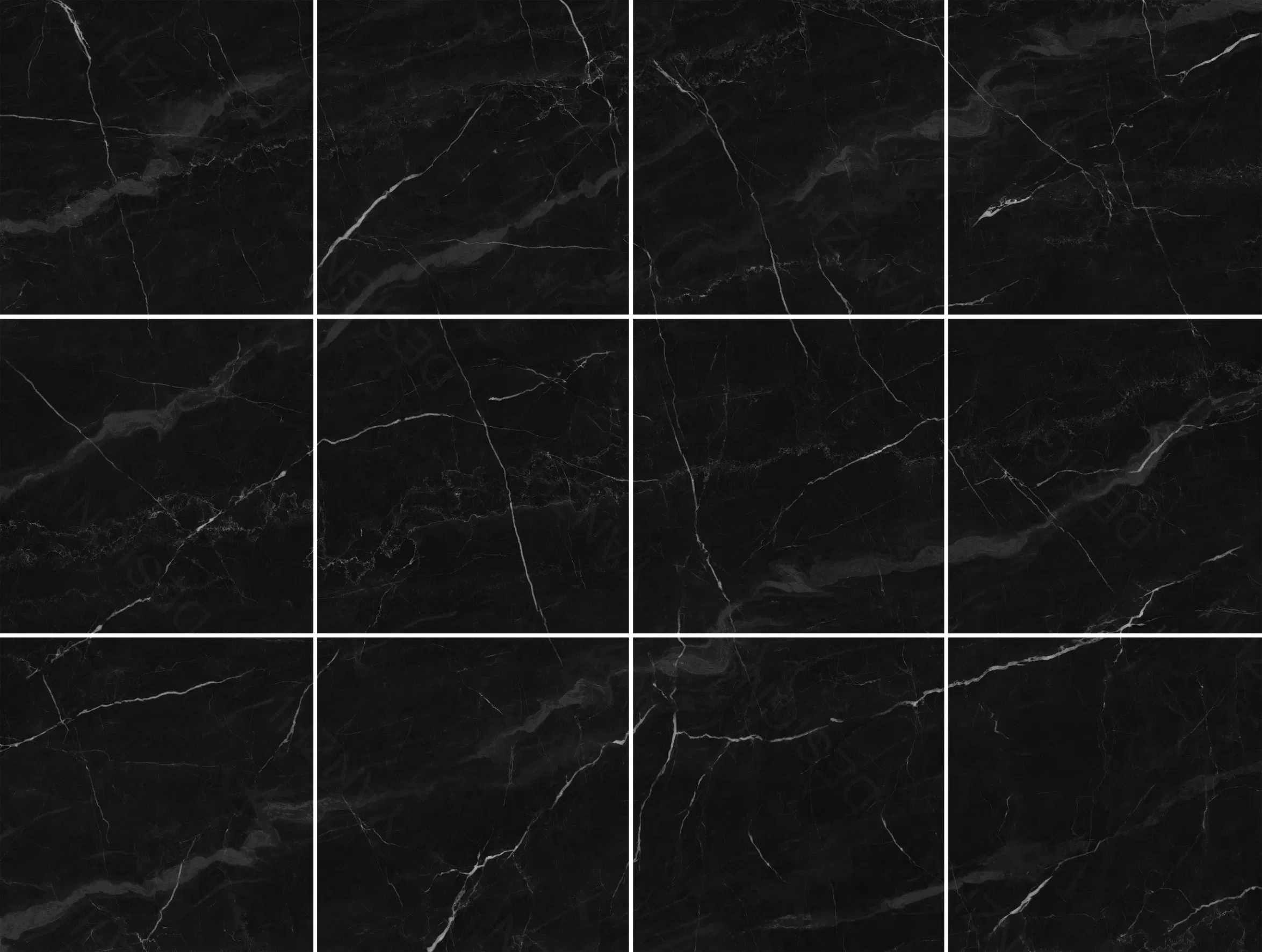 Black Marble Design Full Polished Glazed Porcelain Tiles 600*600 Flooring Wall Tile for Bedroom and Kitchen Hot-Selling OEM