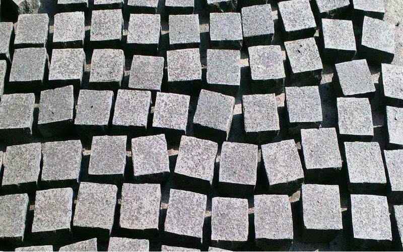 Grey Granite G654 Cobblestones Silver Light Grey Flamed Pavers