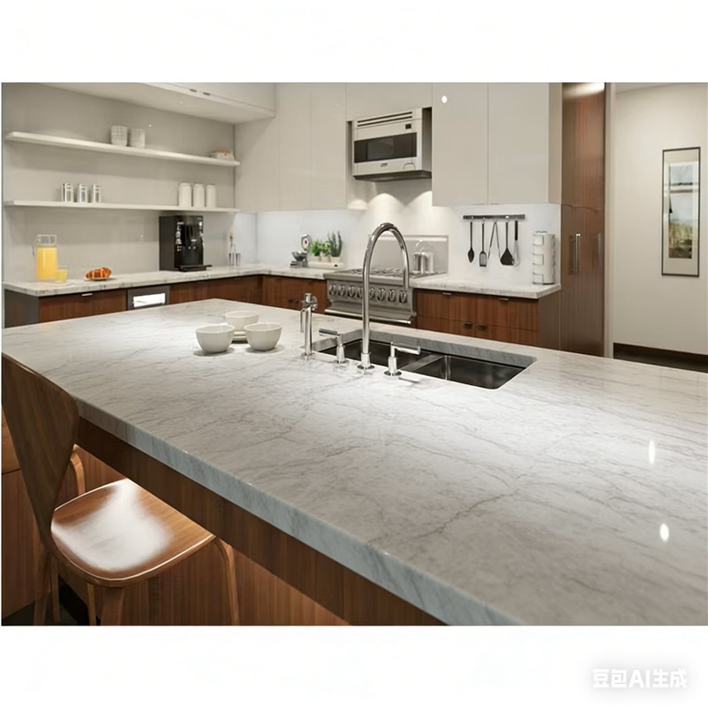 Kitchen Countertop, Food Safe Natural Looking Silica Free Quartz Slab, Practical Kitchen &amp; Dining Surface