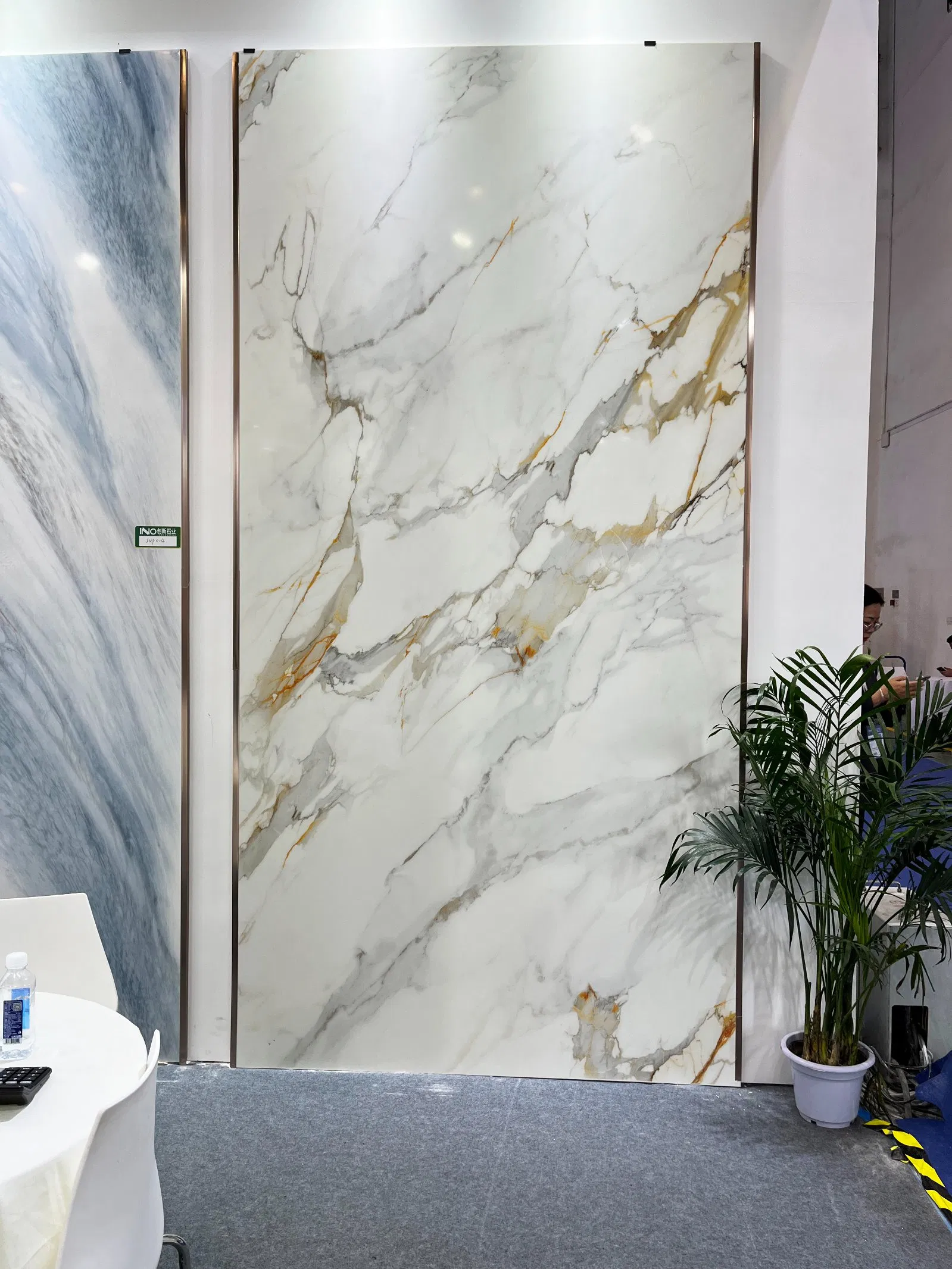 Calacatta Gold Printed Quartz Slab Artificial Engineered Quartz Stone for Kitchen Countertop