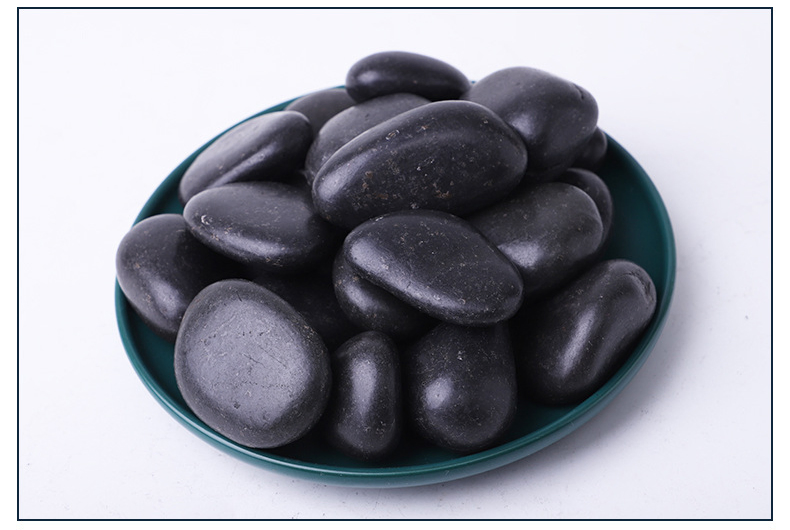 Best Choice Black Natural Polished River Rock Landscaping High Quality Natural Cobble Stone Black Beach River Pebble Rock