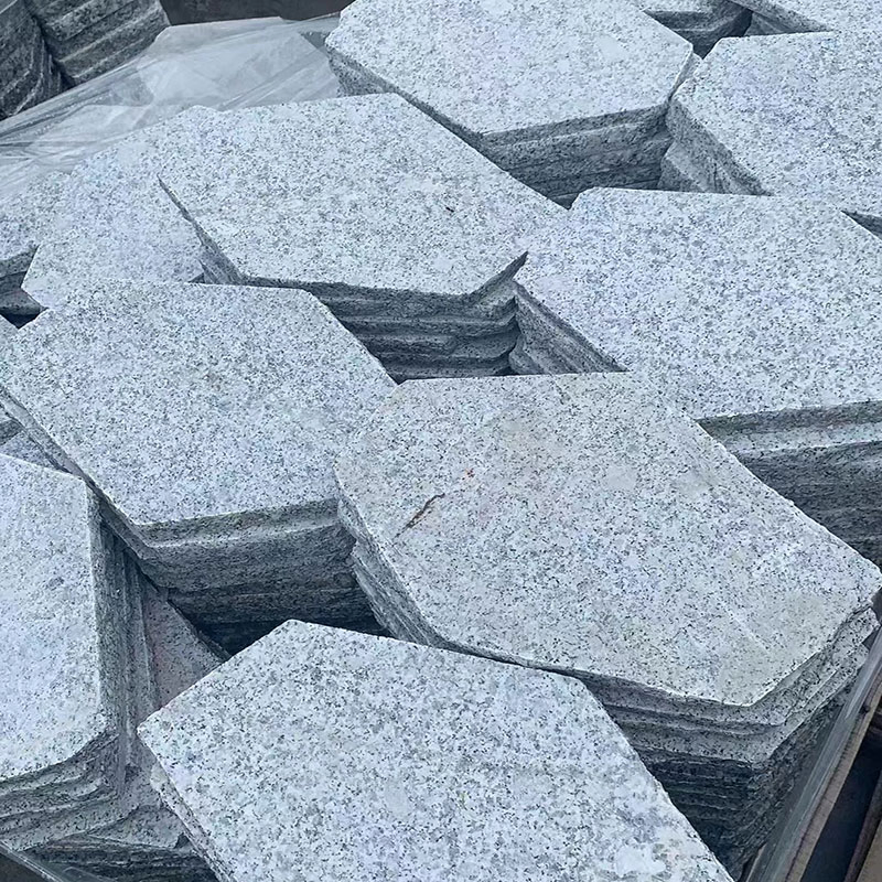 Rusty Yellow Granite Pavement Mesh Cobblestone Pavers with Net