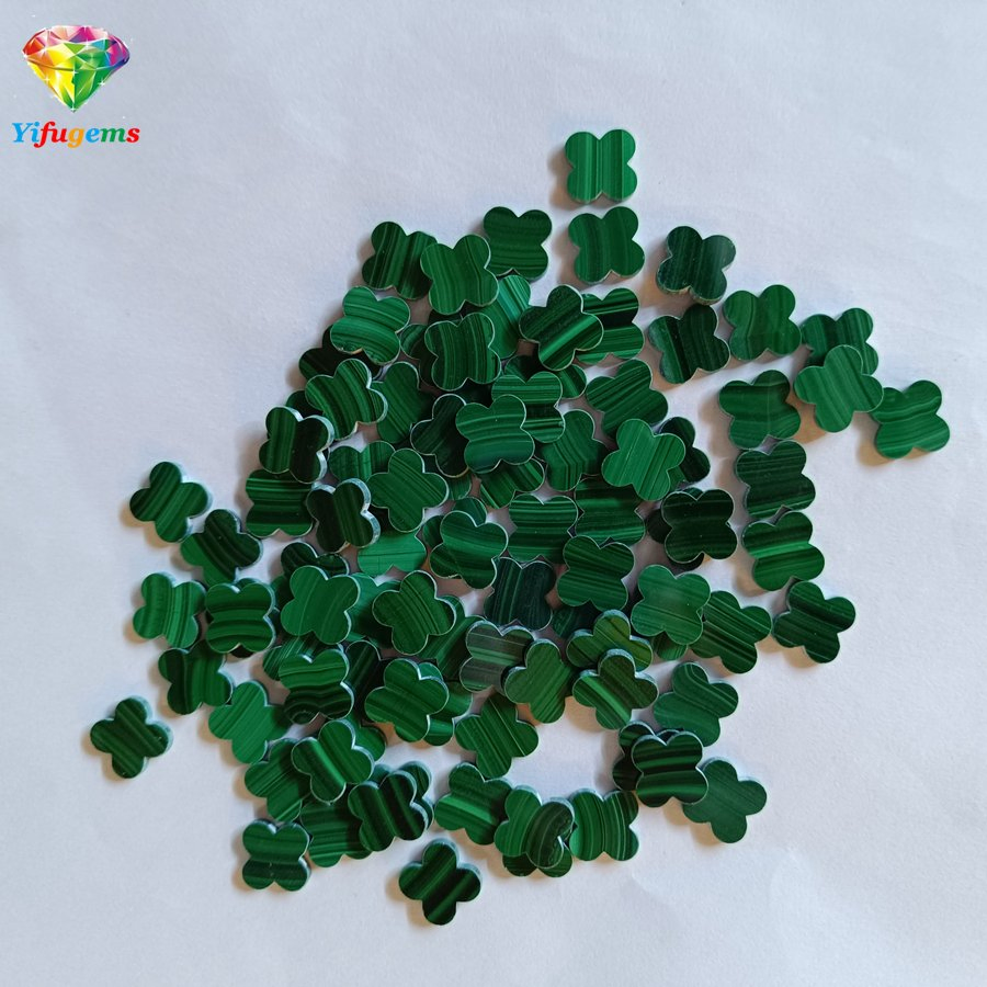 Mother of Pearl Natural Shell Tiger Eye Onyx Four Leaf Clover Stone