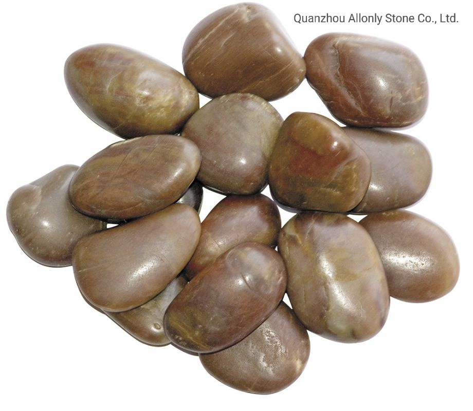 China Factory Decorative Black/Red/Yellow/White Landscaping High Polished River Pebble Stone for Beach and Garden Walkway