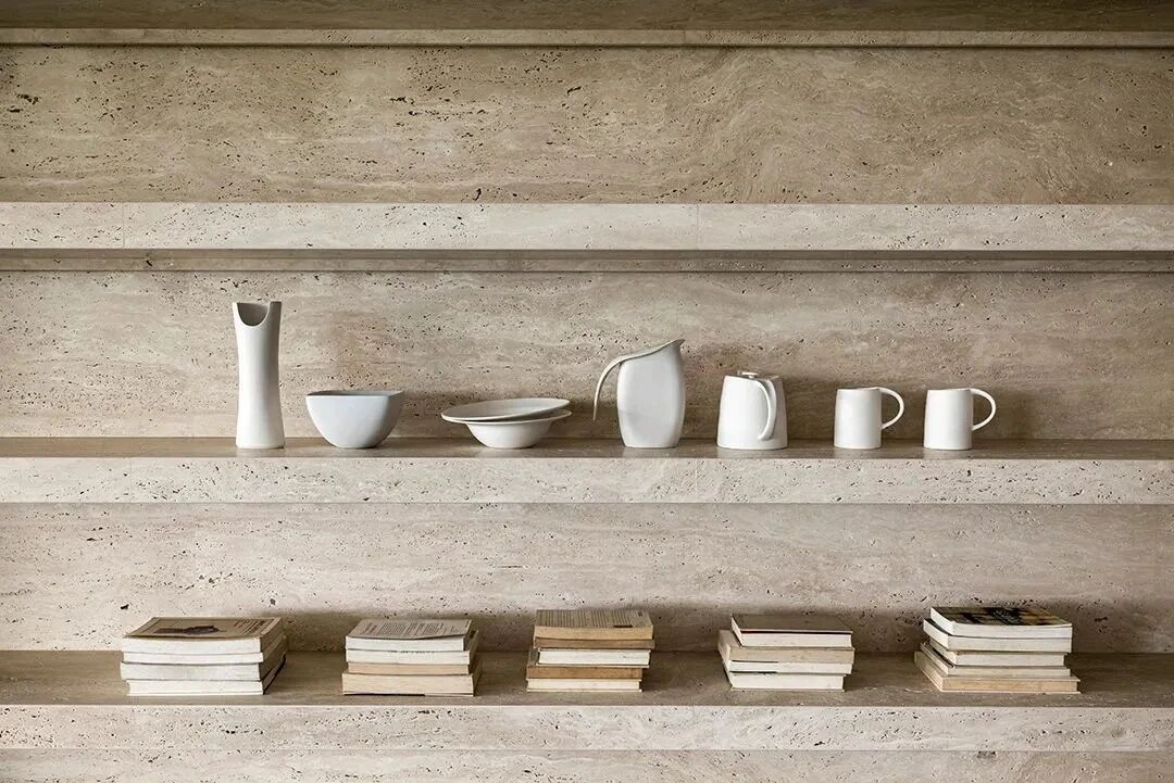 Beige and Grey Travertine Tiles for Wall Cladding Inner Decoration