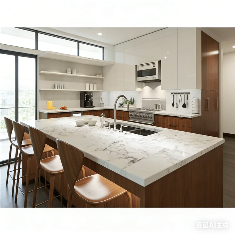 Kitchen Countertop, Food Safe Natural Looking Silica Free Quartz Slab, Practical Kitchen &amp; Dining Surface