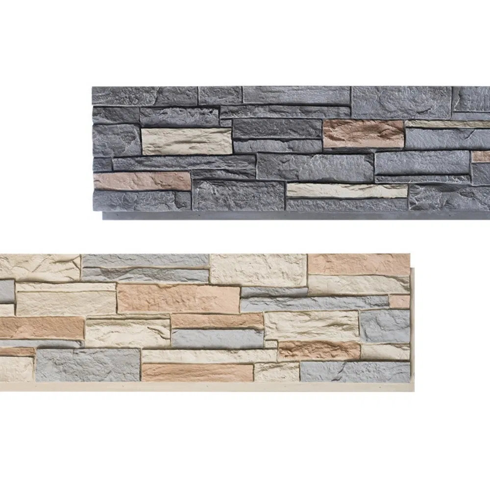 Big Slab Polyurethane Decoration Faux PU Artificial Rock Effect Stone Veneer Panels 3D PU Stone Wall Panel