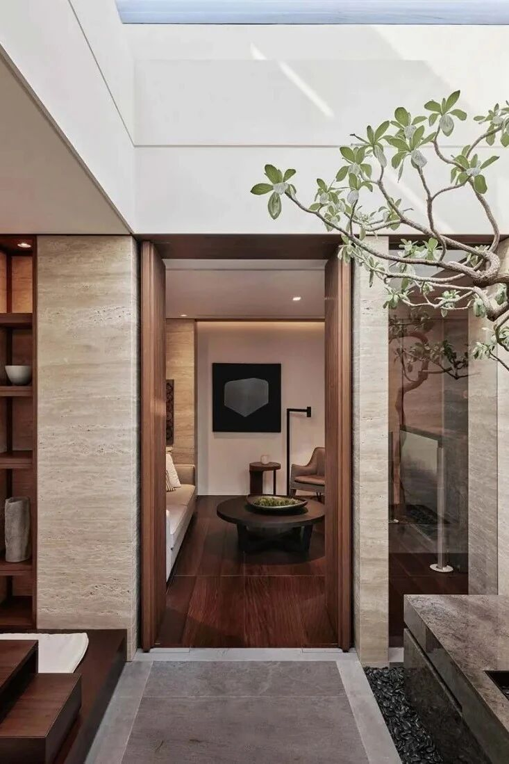 Beige and Grey Travertine Tiles for Wall Cladding Inner Decoration