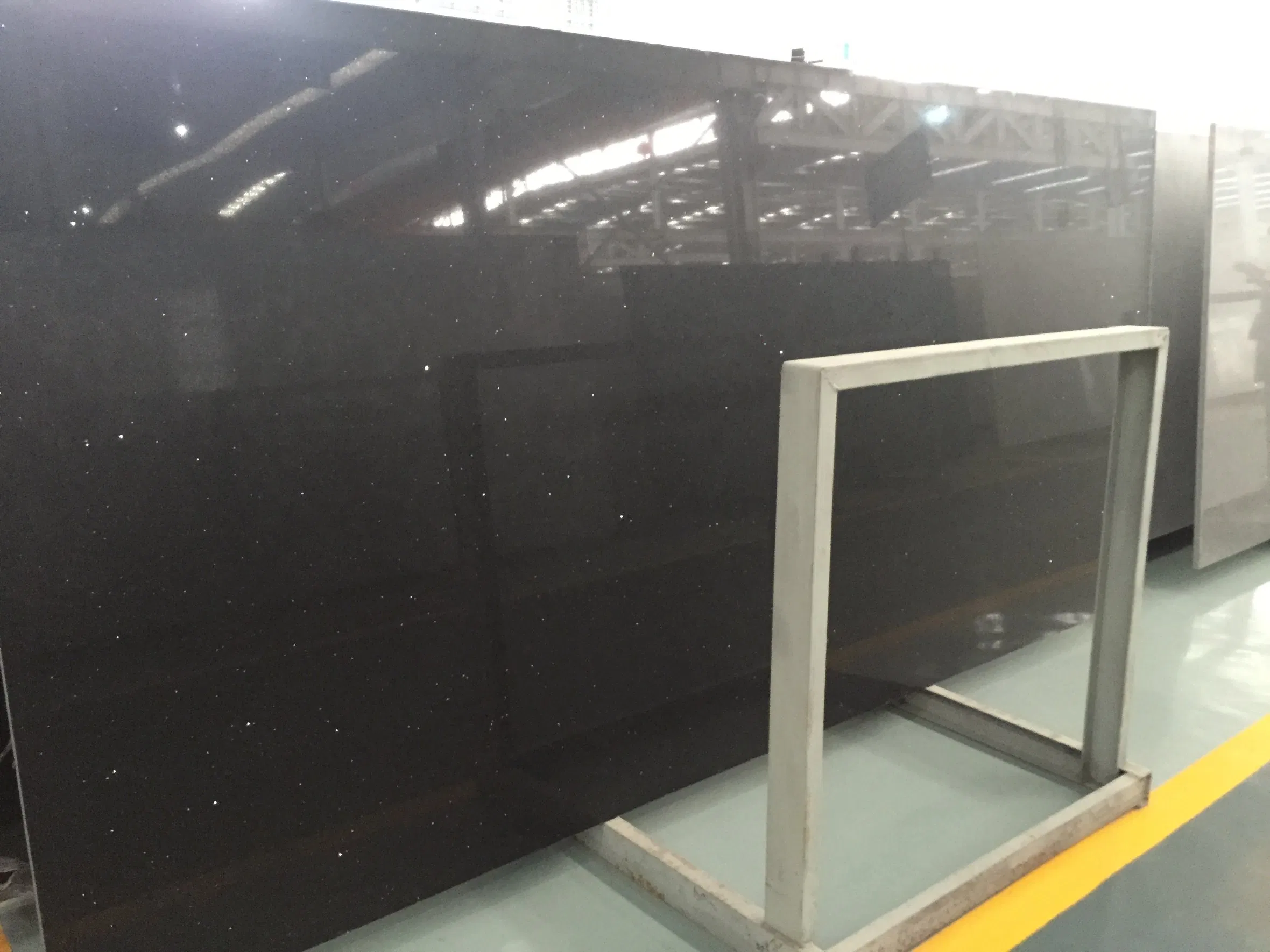 Absolute Black Engineered Stone Slab Polished Artificial Marble Kitchen Countertop