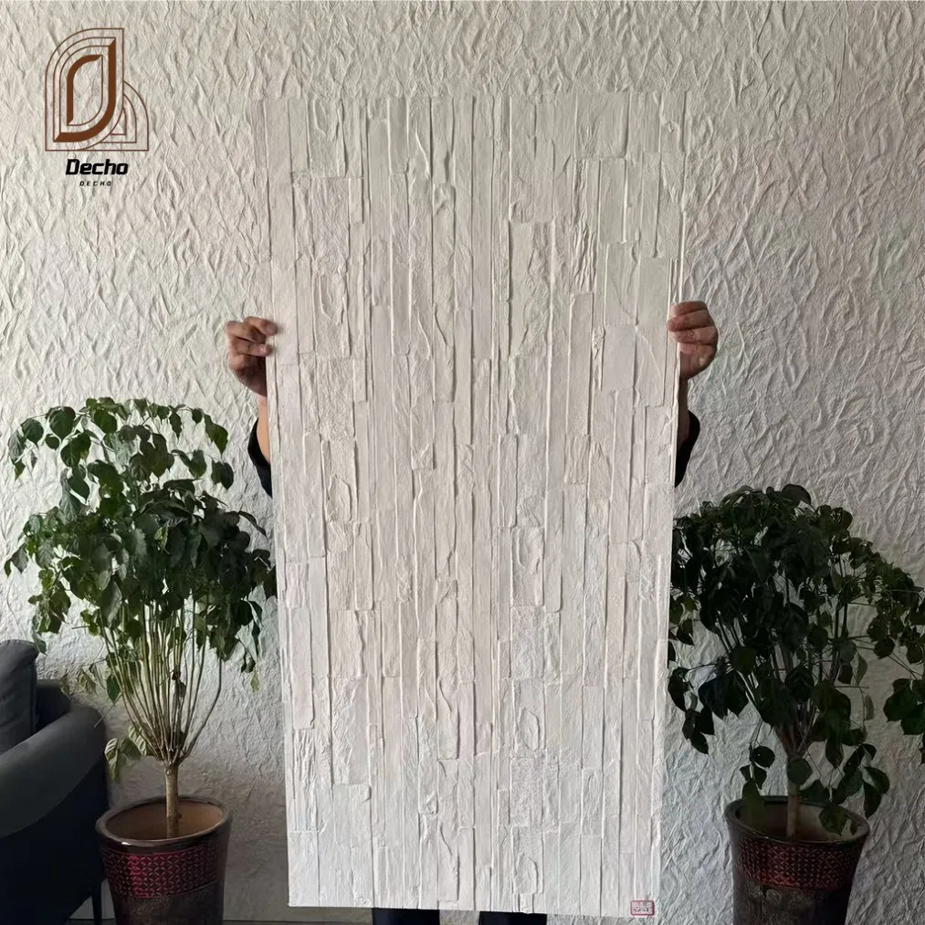 3D Modern Interior Flexible Stone Modified Clay Material Tile Veneer Bendable Soft Travertine Cut-to-Size for Exteriors